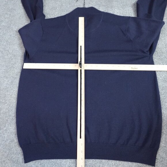 Footjoy Mens Sweater XL Blue 100% Wool Argyle 1/4 Zip - Picture 4 of 8